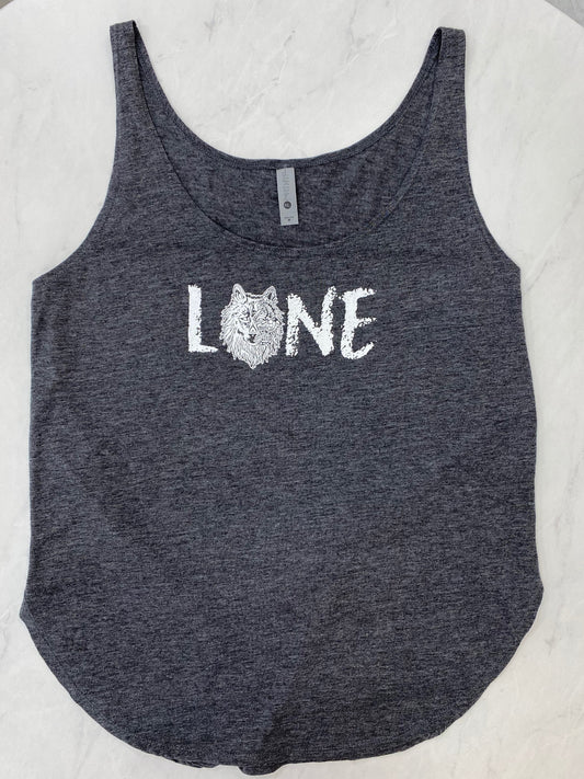 Womens Yoga Black Heather LONE TankTop