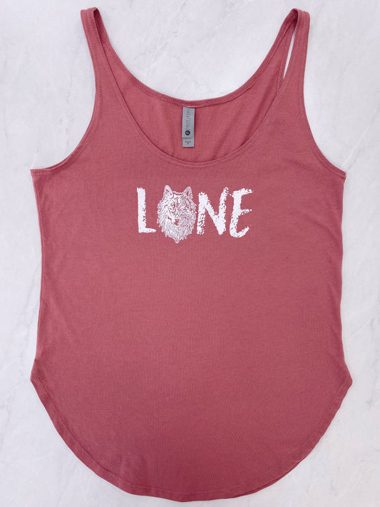 Womens Athleisure Lone Wolf Pink Tank Top